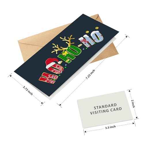 easykart labels 54 Christmas Cards Assortment with Envelopes & Sealing Stickers,Holiday Theme 6 Designs with Foiling & Emboss Effect,7.25" x 3.75" For Friends, Family and loved Ones