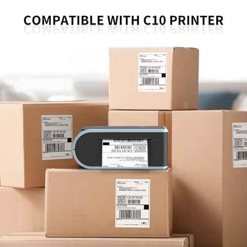 JADENS 2 Rolls Thermal Label Paper, 4¡¿6'' Compatible with C10