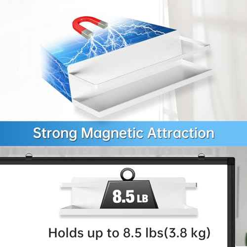 2 Pcs Metal Magnetic Book Shelf for Whiteboard, Metal Magnetic Bookshelf, Book Display Shelf for Teacher Kids Classroom Office (White, 11" x 4.3" x3.1")