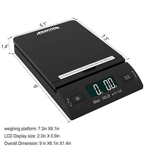 Accuteck 50lb Digital Postal Scale with Backlit Display & Calibration