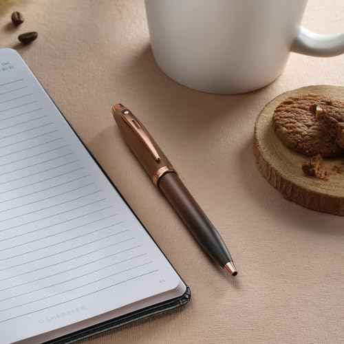 Sheaffer 100 9374 Coffee Edition Matt Brown Ballpoint Pen with Regal Brown PVD Appointments and White Dot of Excellence