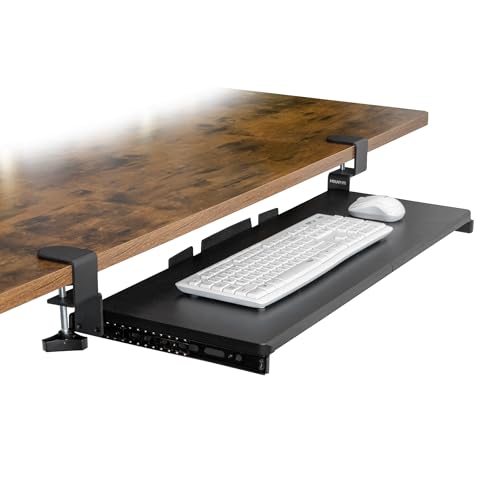 Mount-It! Keyboard Tray Under Desk Pull Out with Extra Sturdy C Clamp Mount (30" x 11")