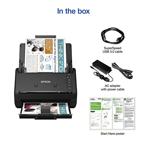 Epson ES-500W II Wireless Color Duplex Document Scanner - Fast ADF, OCR, Cloud Compatible