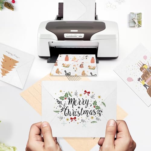 Goefun White A2 Invitation Envelopes 100 Pack, 4-3/8 x 5-3/4, 120 GSM - V-Flap, Durable & Printable