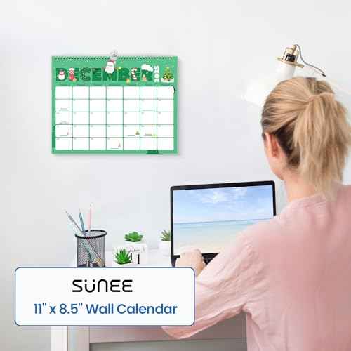 SUNEE Wall Calendar 2025-2026, 18 Months Hanging Monthly 2026 Calendar 11"x8.5", October 2025 to March 2027, for Organizing & Planning, Cute