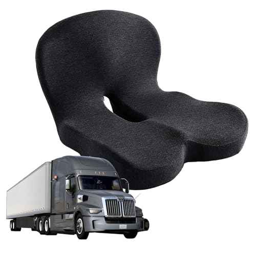 Memory Foam Seat Cushion for Truck Drivers, Office Chairs, Car Seats Ergonomic Chair Cushion, Sciatica & Tailbone Relief Ergonomic Pressure Relief Pad for Long Sitting (Black)