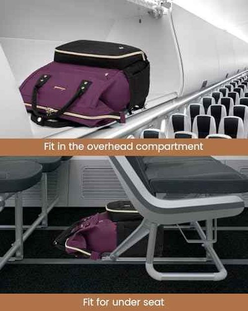 LOVEVOOK Laptop Backpack for Women Fashion Business Computer Backpacks Travel Bags Purse Doctor Nurse Work Backpack with USB Port, Fits 15.6-Inch Laptop Dark Purple-Black