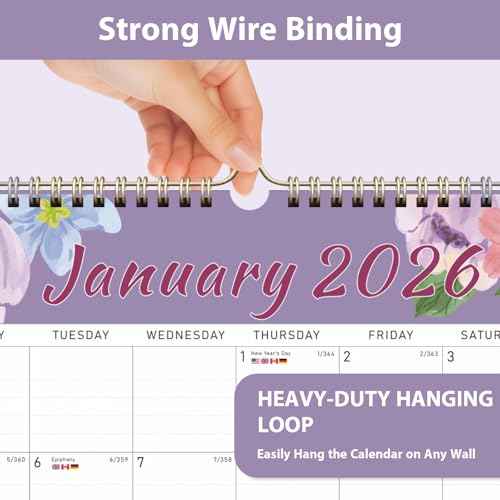 2026 Wall Calendar, 18 Monthly Wall Calendar from January 2026 to June 2027, Paper Desk Planner(11'' x 8.5''), Hanging for Teacher Family School Office Supplies