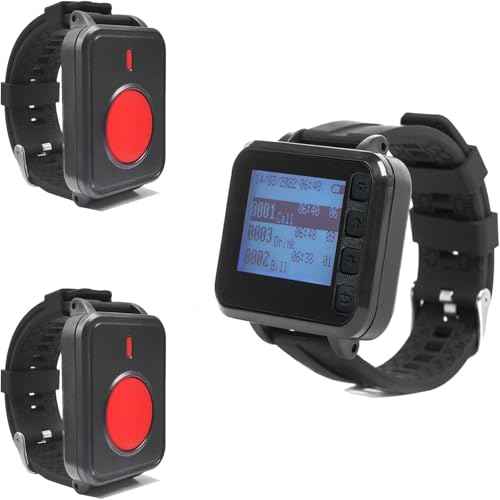 Multi-Functional Caregiver Pager Wireless Call Button for Elderly/Patient Monitoring/Disabled at Home Watch Nurse Alert System with 2 Alert Panic Button &1 Wrist Pager Waterproof