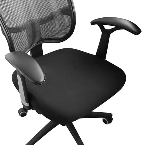 FORCHEER Soft Black Office Chair Seat Cover | Spandex Stretch, Non-Slip Fit, 14.9-20in