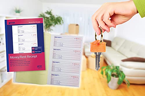 Cash Receipt Book 4-Pack, 2-Part Carbonless, 7-5/8 x 10-7/8 in – White/Canary, Large Money & Rent Receipts