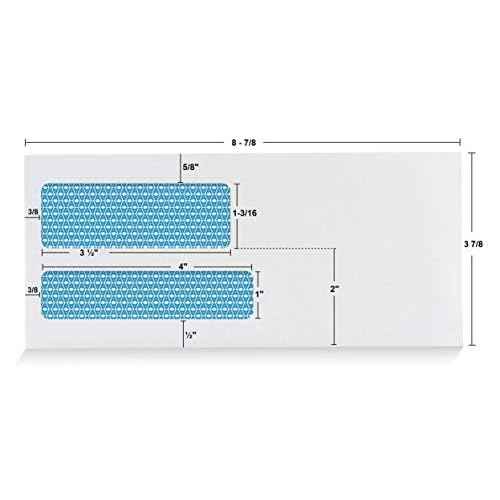 Aimoh 500#9 Double Window SELF Seal Security Envelopes - for Invoices, Statements & Documents, Security Tinted - Size 3-7/8 x 8-7/8-24 LB - 500 Count (30139)