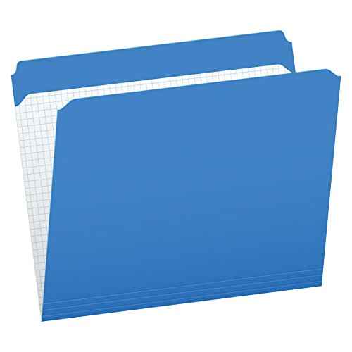 Pendaflex Color File Folders with Interior Grid, Letter Size, Blue, Straight Cut, 100/BX (R152 BLU)