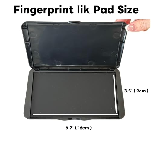 Large Rectangle Fingerprint Ink Pad Ultra-Black Quick-Dry for Notary & Law Enforcement – Single