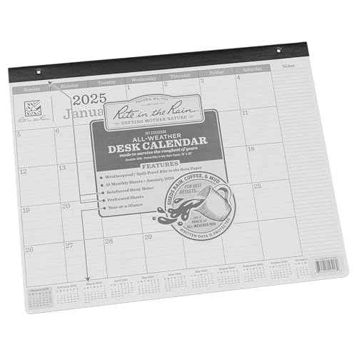 Rite in the Rain Dated 2025 Desk Calendar, 20" x 16", 13 Monthly Sheets (No. D2025M)