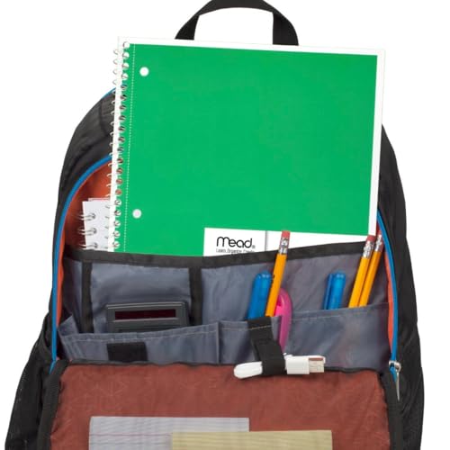 Mead 6 Pack Wide Ruled Spiral Notebooks - 1 Subject, 70 Sheets, Assorted Colors