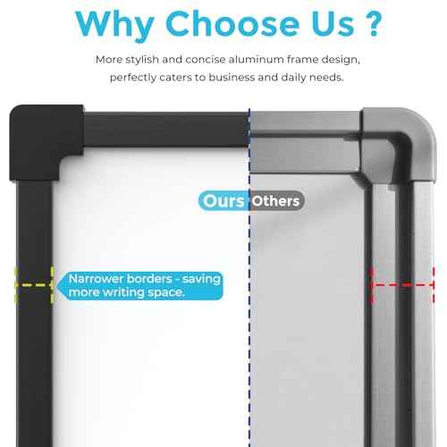 MaxGear 36x24 Inch Double-Sided Whiteboard, Large Dry Erase Board with Black Morden Aluminum Frame, Magnetic Surface, Professional Wall-Mountable White Board for Home, Office, School