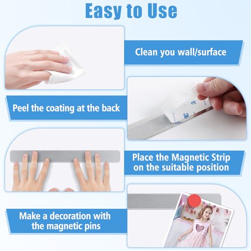 6Pcs Magnetic Metal Board with 20 Colorful Magnets for Office & Home Organization