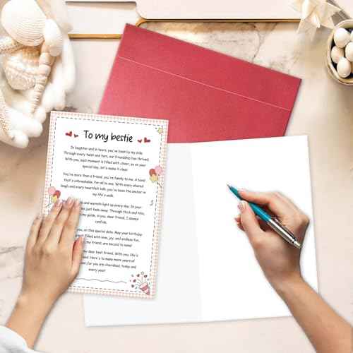 Poem Birthday Card for Best friend, Happy Birthday Card for Bestie BFF, Best Friend Birthday Card for Woman Her, Closest Friend Birthday Card, Thank You Card for Friend
