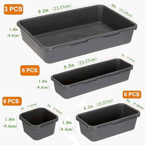 25 PCS Interlocking Desk Drawer Organizer Separator for Office,Bathroom,Kitchen,Makeup,Tool£¨4 Sizes£©