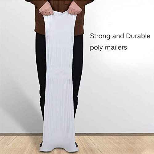Unique Poly Mailers 12x43 Inch 50 Pack Envelopes Bag for Long Items,White Self Sealing Waterproof Mailing Shipping Bags