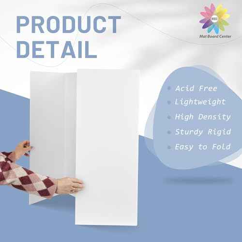 Mat Board Center - Foam Board Trifold 20x30 x3/16" - 4 Pack - Large Poster Foam Core Board, Acid Free, Double Sided, Posterboard Foamboard for Mounting, Prints, Art, Display, Presentation and Projects
