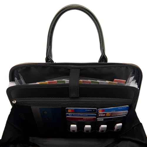 Accordian File Organizer Tote,Folder with Zipper & Labels,12 Pocket Expanding File Folder