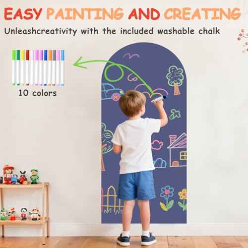 Arch Magnetic Wall Decal for Kids 39.3x17.5 Inch Magnetic Chalk Board Sticker Magnet Chalkboard for Wall Peel and Stick Self Adhesive Blackboard Multifunctional for Playroom Home Office School