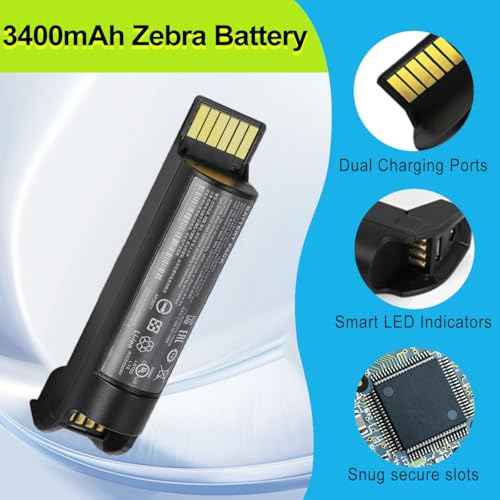 3400mAh Replacement Battery Compatible with Zebra DS22 DS2278 CR2278 Wireless Barcode Scanners, Li-ion Battery for DS2278-SR DS2278-HC DS2278-ER Models (DS78)