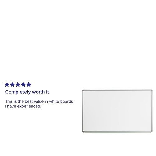 Flash Furniture Cardim 5' W x 3' H Magnetic Marker Board with Galvanized Steel Backing and Marker Tray