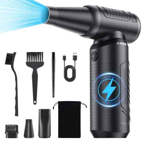 Compressed Air Duster, 200,000 RPM Electric Air Duster for Computer, 3 Gear Adjustable High-Speed Air Blower, 9,000mAh Large Battery Reusable no Canned Keyboard Cleaner for Office, Home, Car