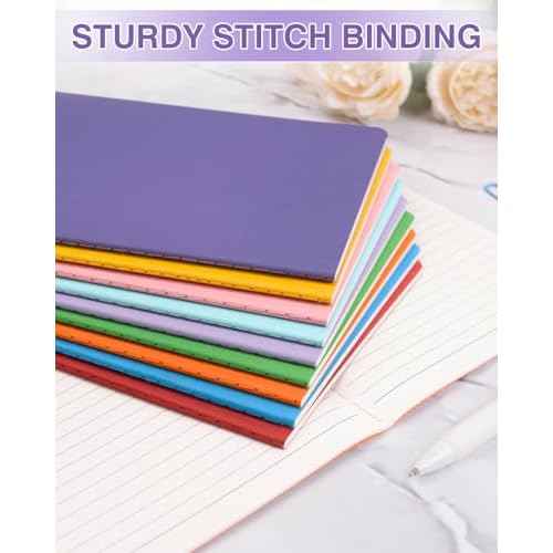 Dynta A5 Journals 45pcs 15 Colors Lined Notebooks Bulk College Ruled 5.5 x 8.3 Inches for Class or Conference, 30 Sheets/60 Pages