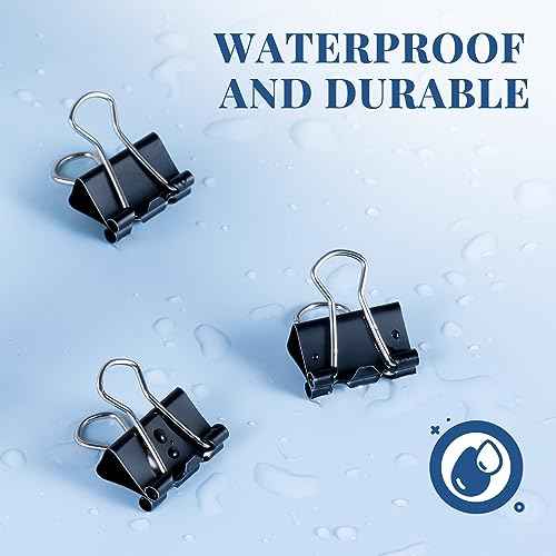 Small Binder Clips Bulk 864 PCS - Mini Binder Clips 15mm Paper Clip 5/8 Inch Paper Clamps, Micro Black Metal Binding Paperwork Clamp, School Teachers Office Supplies