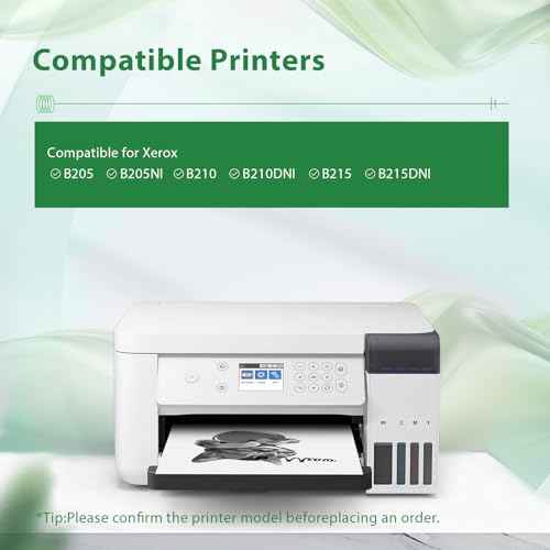 B205 B210 B215 Toner Cartridge Compatible for Xerox B205 B210 B215 B205NI B205MFP B210DNI B215DNI B215MFP Printer for 106R04346 106R04347 Toner Cartridge High Yield 1,500 Pages 1-Pack