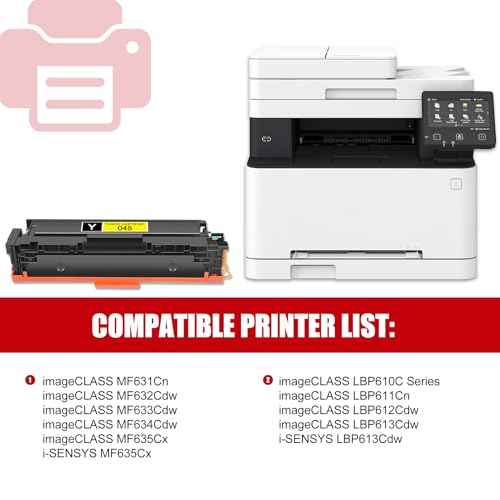 1 Pack of 045 1239C001 Yellow Toner Cartridge High Yield 1,700 Pages 045 Replacement for Canon Color imageCLASS MF631Cn MF632Cdw MF635Cx LBP611Cn i-SENSYS MF635Cx LBP613Cdw Printer