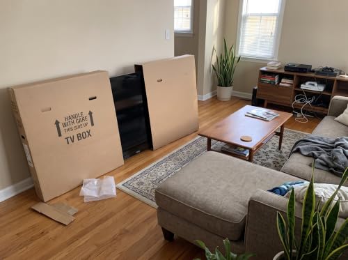 Large TV Moving Box Bundle - 72 x 40 x 6 Inches, Heavy-Duty Corrugated Storage