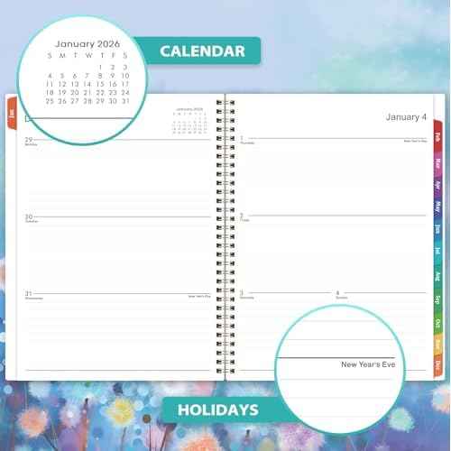 2026 Planner - Planner 2026, Weekly and Monthly Planner 2026, 2026 Calendar Planner, Jan. 2026 - Dec. 2026, 11¡± x 8.5¡±, Colorful Tabs, Back Pocket, Holidays, Twin-Wire Binding