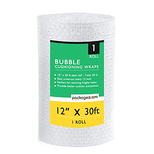 PackageZoom 12 Inch x 30 Ft Bubble Cushioning Wrap Roll Perforated Every 12" Shipping & Moving Supplies