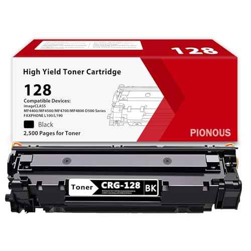 128 Black Toner Cartridge (1-Pack) -High-Yield Replacement for Canon CRG-128 & 128 | Compatible with imageCLASS MF4570, MF4770n, MF4450, MF4800, D530, D550, L100, L190 Series Printer