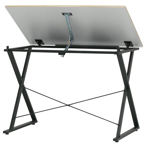SD STUDIO DESIGNS Axiom II Drawing 42" Wide Adjustable Top Drafting Table, Graphite Black/Ashwood