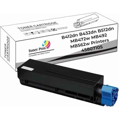 Toner Pros (TM Replacement OKI Okidata 45807105 Toner Cartridge - Black High Yield Compatible Toner for OKI Okidata B412dn B432dn B512dn MB472w MB492 MB562w Printers ? Page Yield 7,000 ? 1 Pack