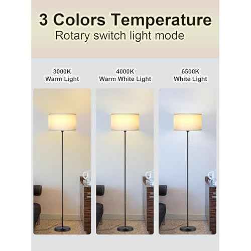 AoMck Floor Lamps for Living Room Dimmable Standing LED Modern Lamps Tall Arc Floor Reading Lamps for Farmhouse Living Room (Beige)