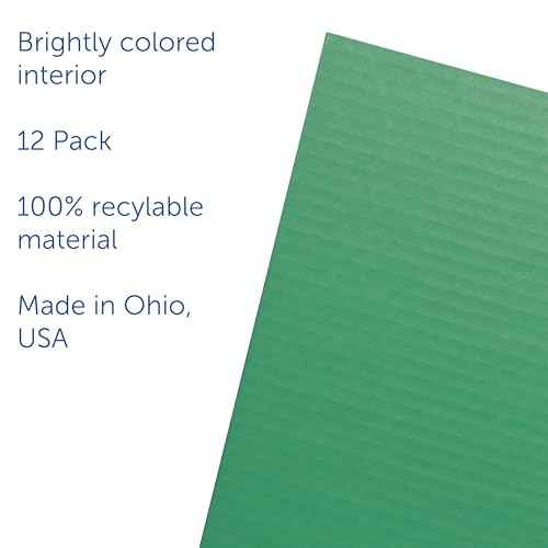 Flipside Products 12 Pack Green Study Carrel, 12”x48” Privacy Boards, Student Privacy and Focus Booth for The Classroom, Desk Divider Cubby for Tests, Made in USA
