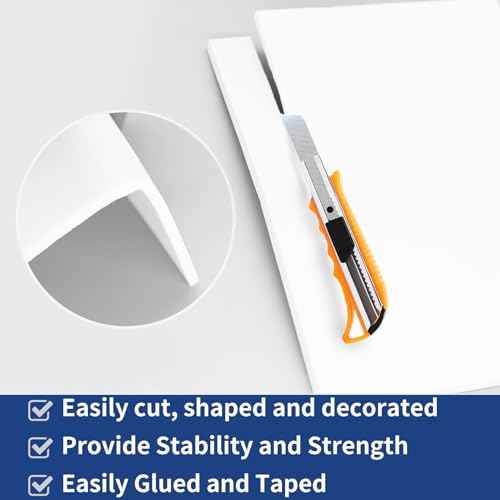 White Foam Boards 8" x 10"- 10 Pack -Double Sided Foam Core Board Signboard for Presentations School Office Rigid Polystyrene Styrofoam Foam Sheet,Foam Board for Crafts - 3/16" Thick (5mm)