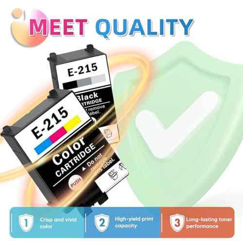 T215 Ink Cartridge (1 Black,1 Tricolor, 2-Pack) Replacement for WF-100 WF-110 EC-C110 Printer