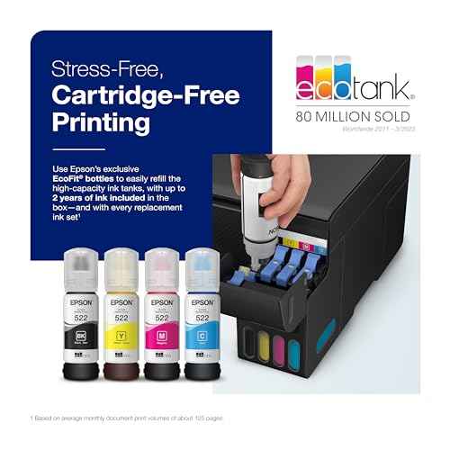 Epson EcoTank ET-2400 Wireless Color All-in-One Cartridge-Free Supertank Printer with Scan and Copy ? Easy, Everyday Home Printing, Black