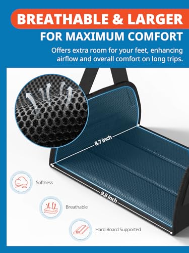 SARISUN 2-Pack Airplane Foot Hammock with Carry Bags – 9.8x8.7in, adjustable straps, PE board support