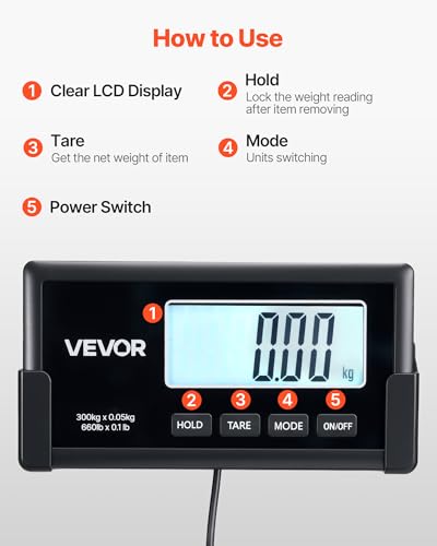 VEVOR 660LBS Digital Shipping Scale, High Accuracy Postal Luggage Weighing