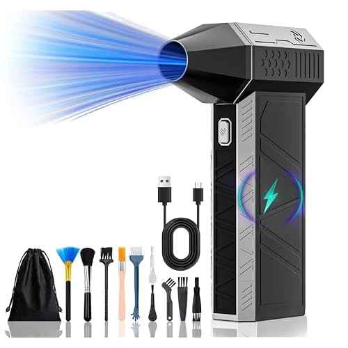 Electric Air Duster-130000RPM Super Power Cordless Air Duster, Rechargeable Brushless Motor Durable Blower, 3-Gear Adjustable Dust Blower for Computer, Keyboard, Outdoor, House and Car