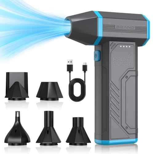 Compressed Air Duster, Hausmeister Airflex Mini - 120,000 RPM Electric Air Duster, Reusable Cordless Blower Replaces Canned Air for Keyboard, PC, Car, Electronics Cleaning